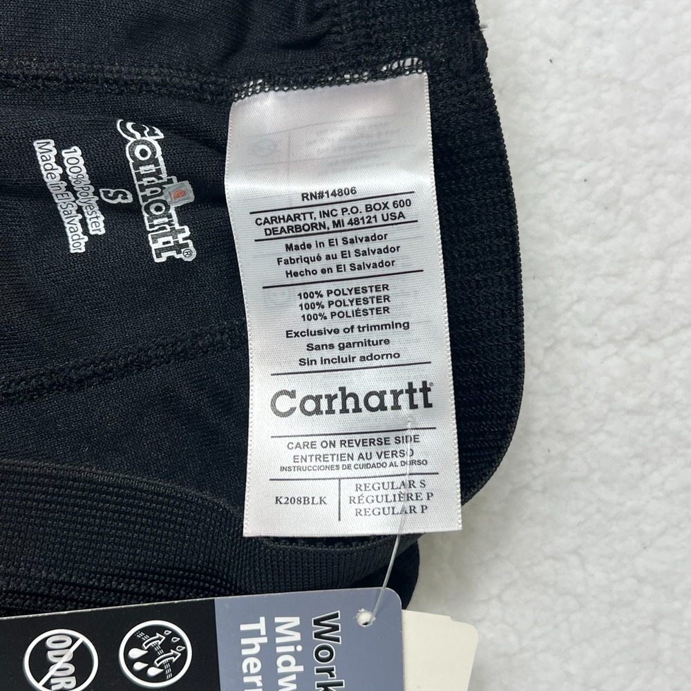 Carhartt Heavyweight Thermal Polyester Crewneck Bottom Black Men's Sz S VTG NWT - Picture 6 of 16
